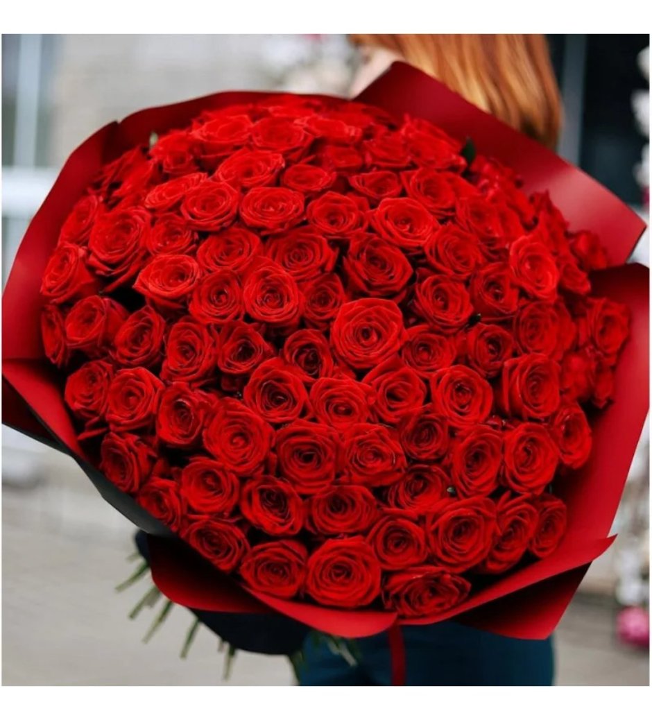 101 Красная роза Эквадор 70 см