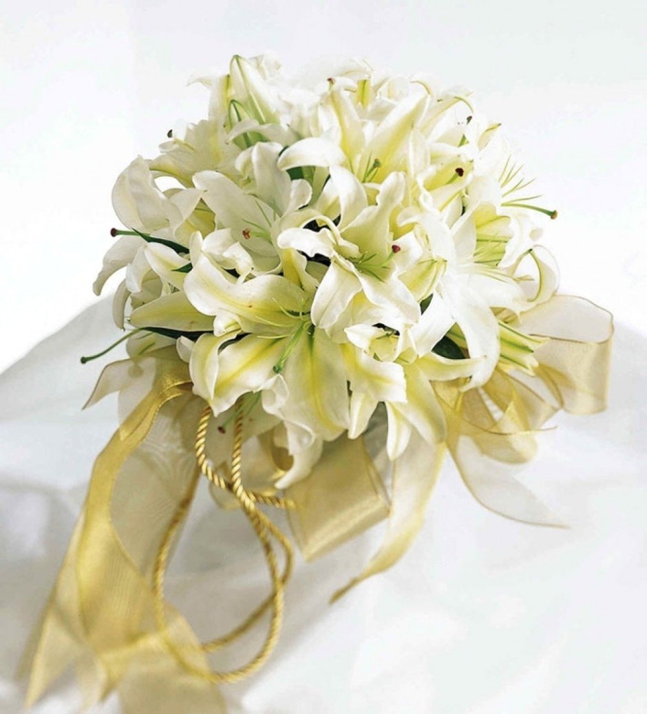 Свадебный букет лилии Монобукет
