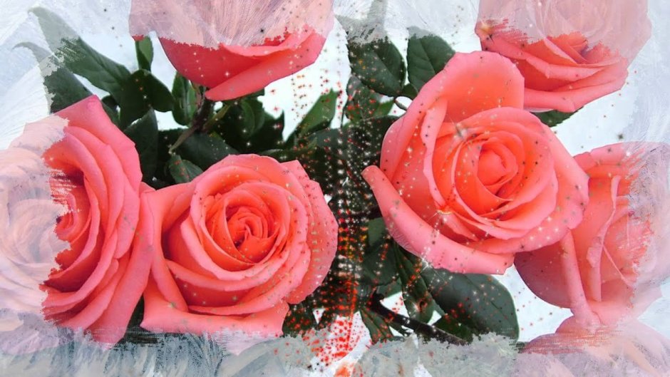 Шикарный букет роз на фоне зимы