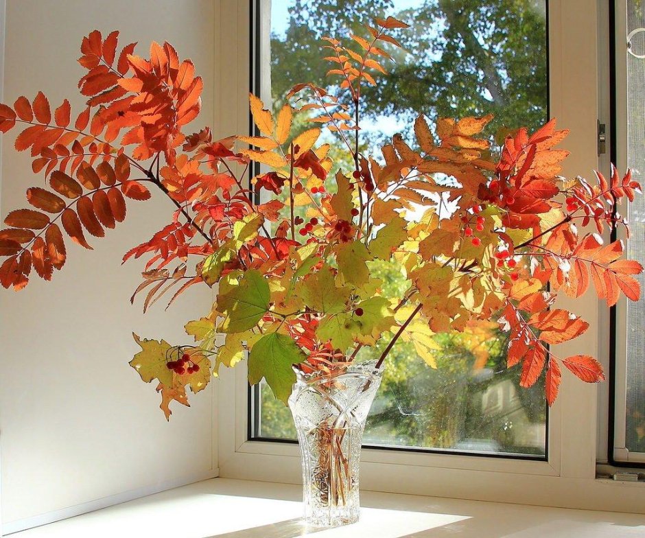 Осенние листья в вазе