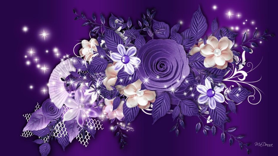 Открытка фиолетовые цветы