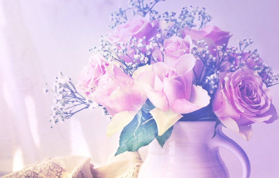 Розовые и сиреневые цветы