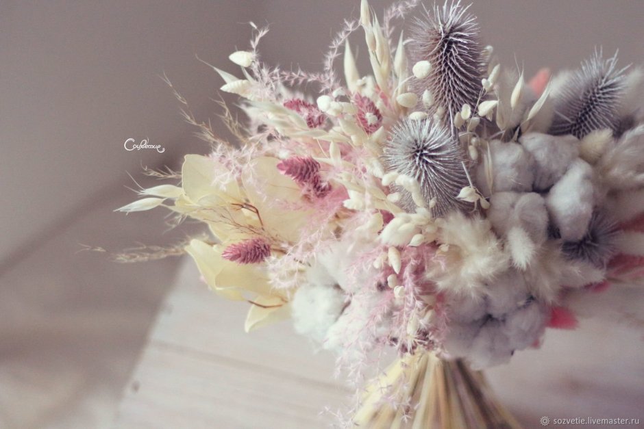 Свадебный букет невесты сухоцветы