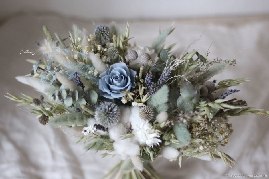 Зимний букет невесты из сухоцветов