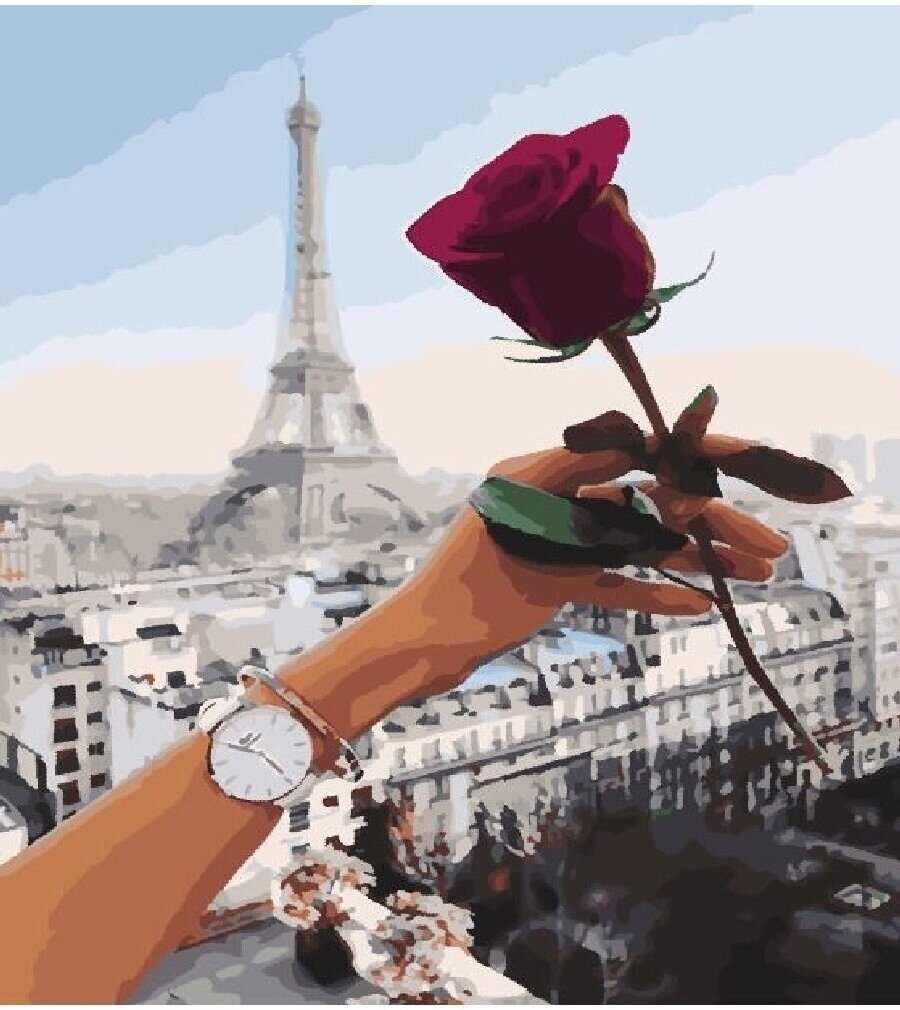 Париж с цветами