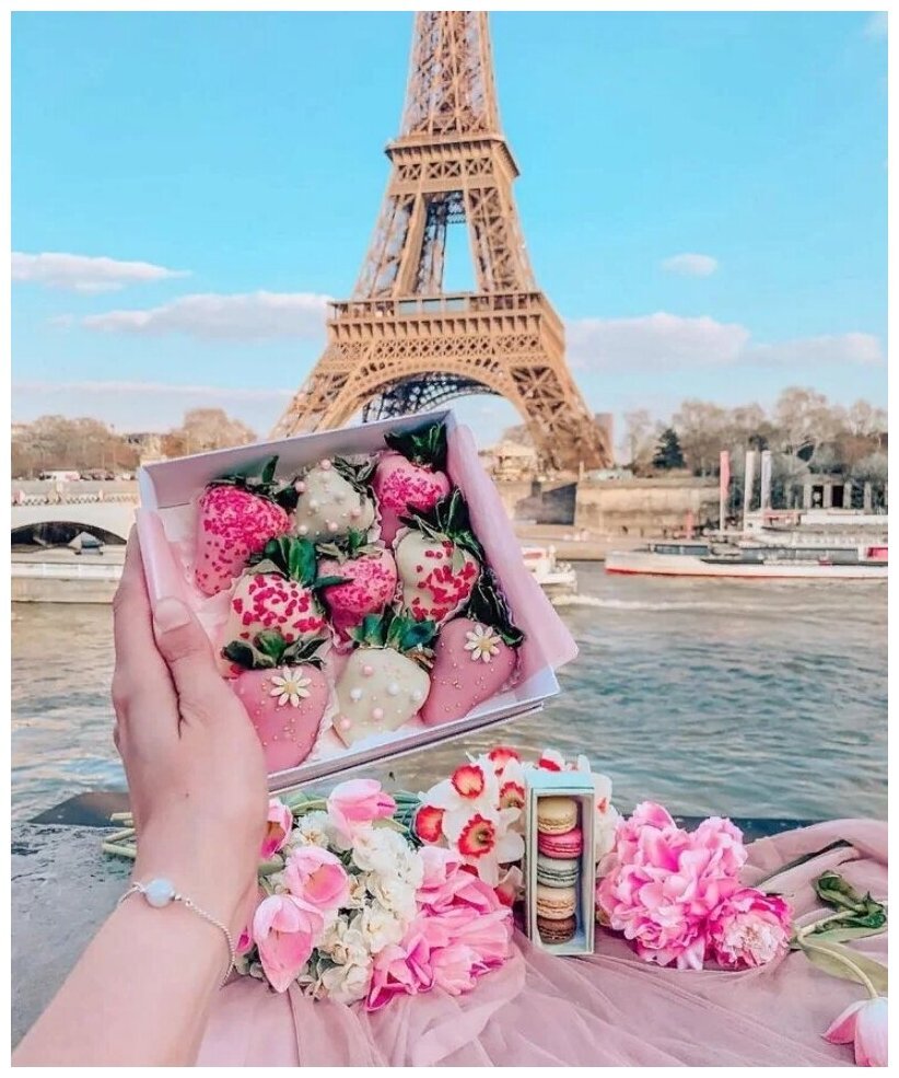 Париж девушка цветы