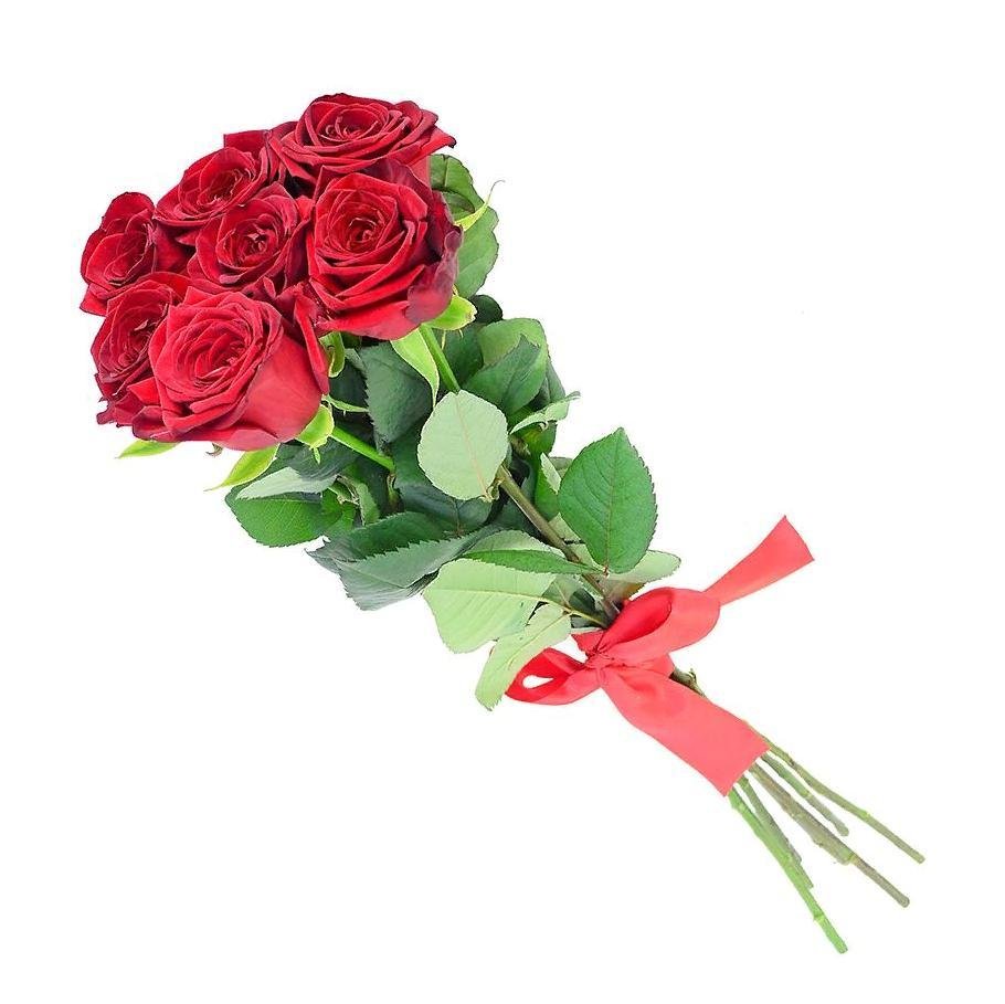 Букет 5 пионовидных красных роз