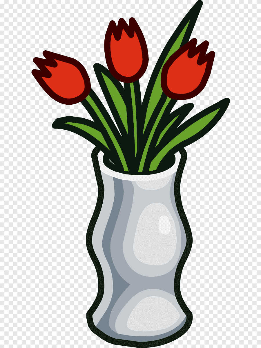 Рисование ваза с тюльпанами