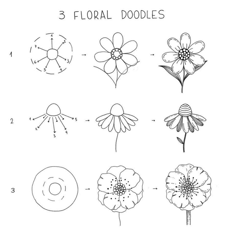 Схема рисования цветка