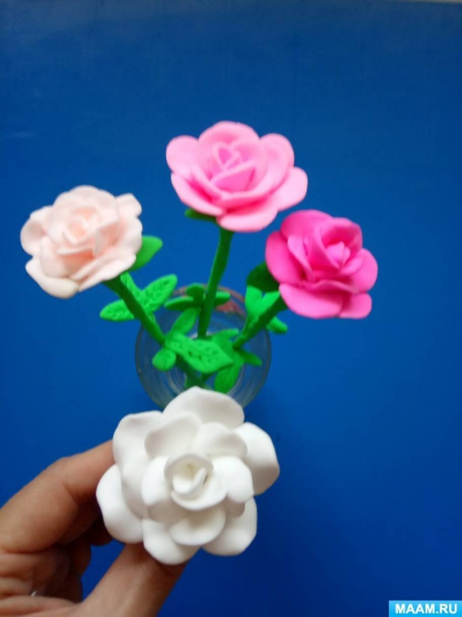 Поделки цветов из воздушного пластилина