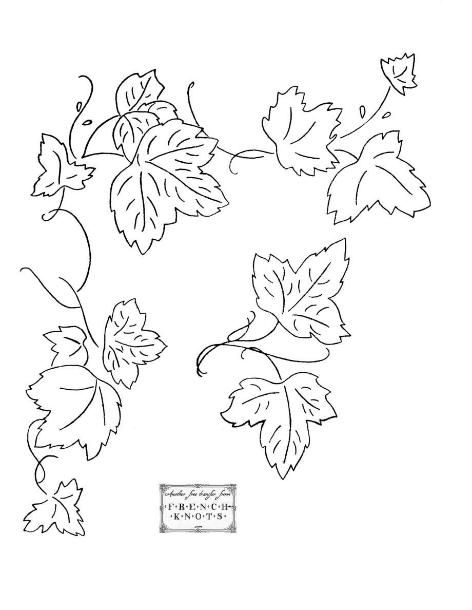 Узоры для рисования виноградные листья
