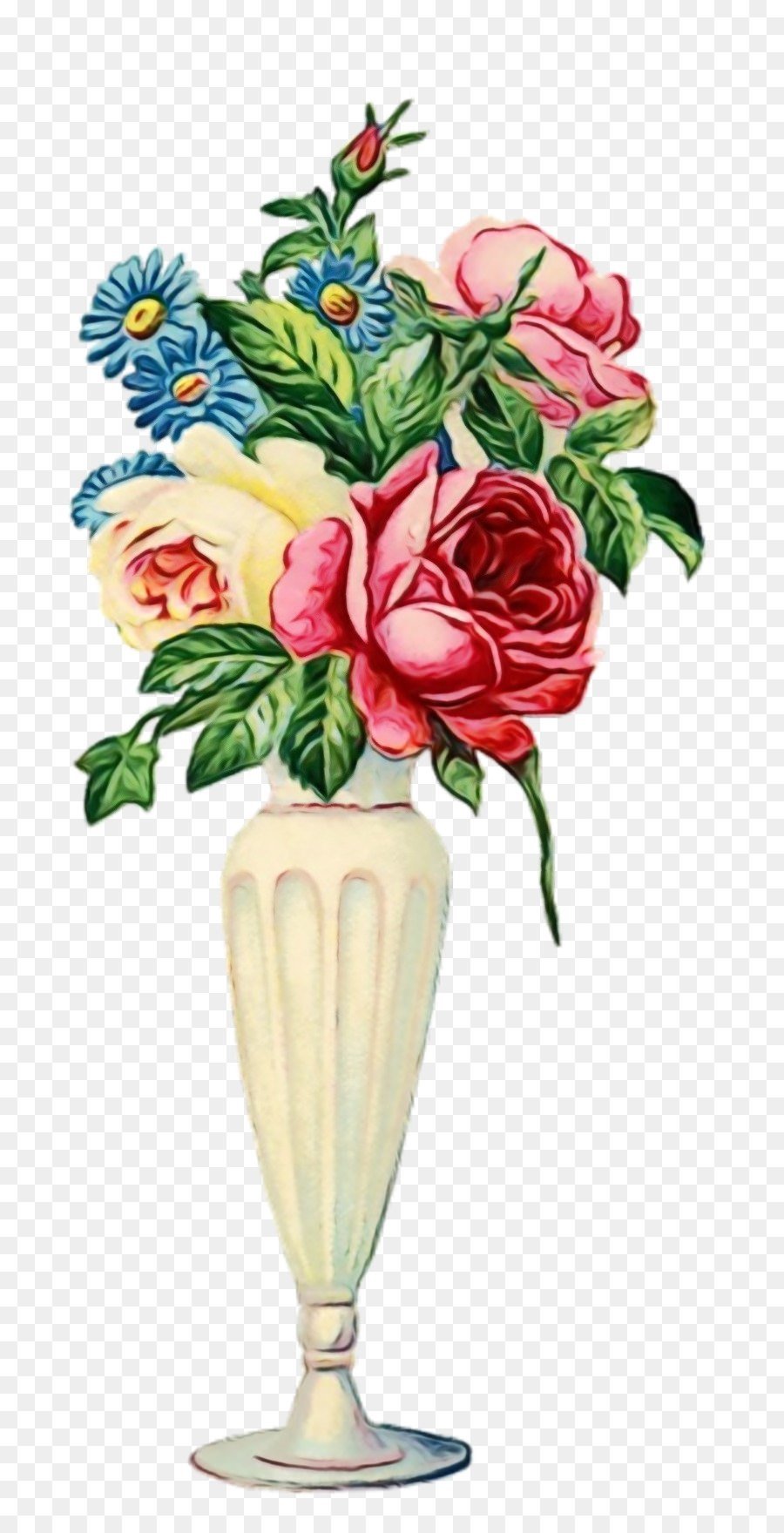Цветные вазы с цветами