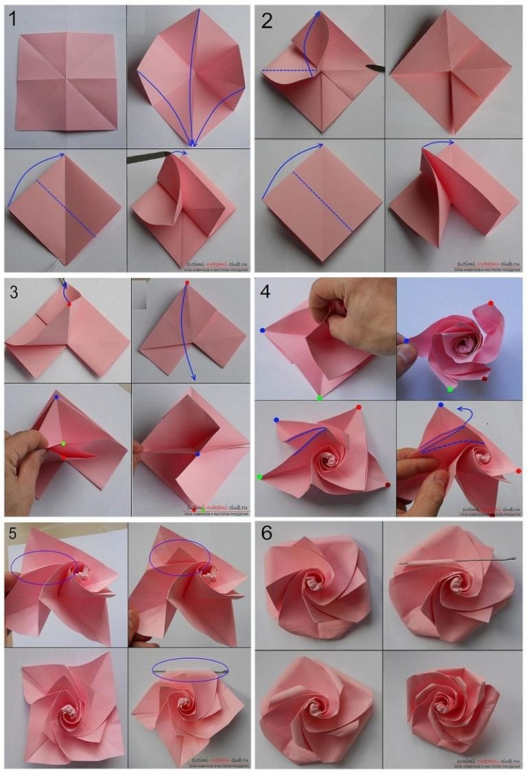 Маленькая Розочка из бумаги оригами