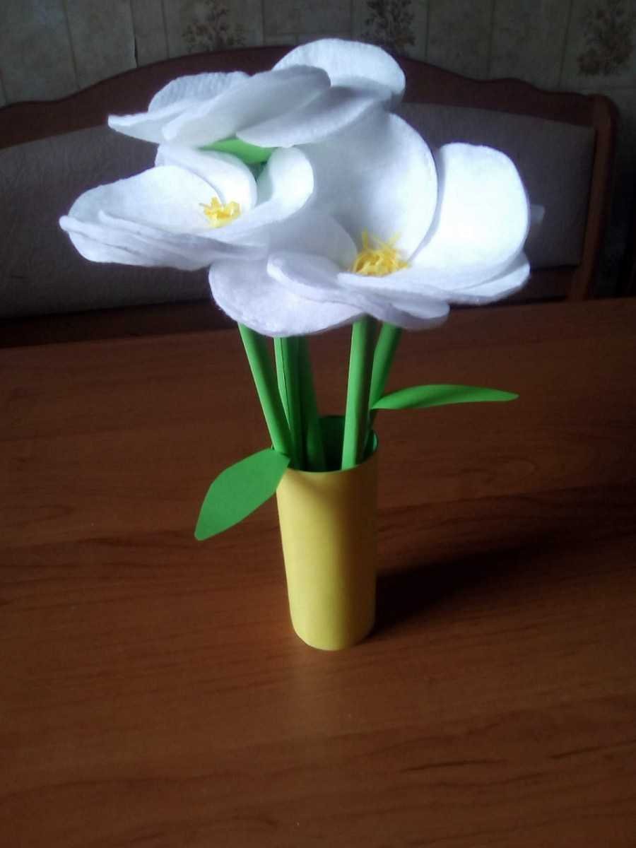 Цветок из ватного диска