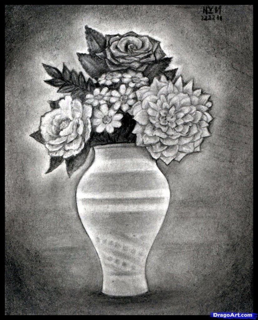 Набросок вазы с цветами