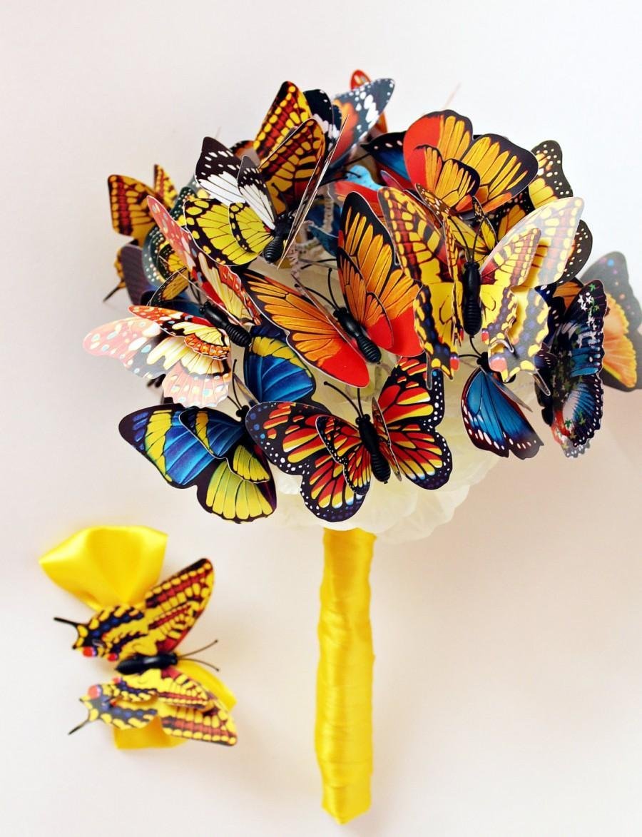 Свадебный букет из бабочек