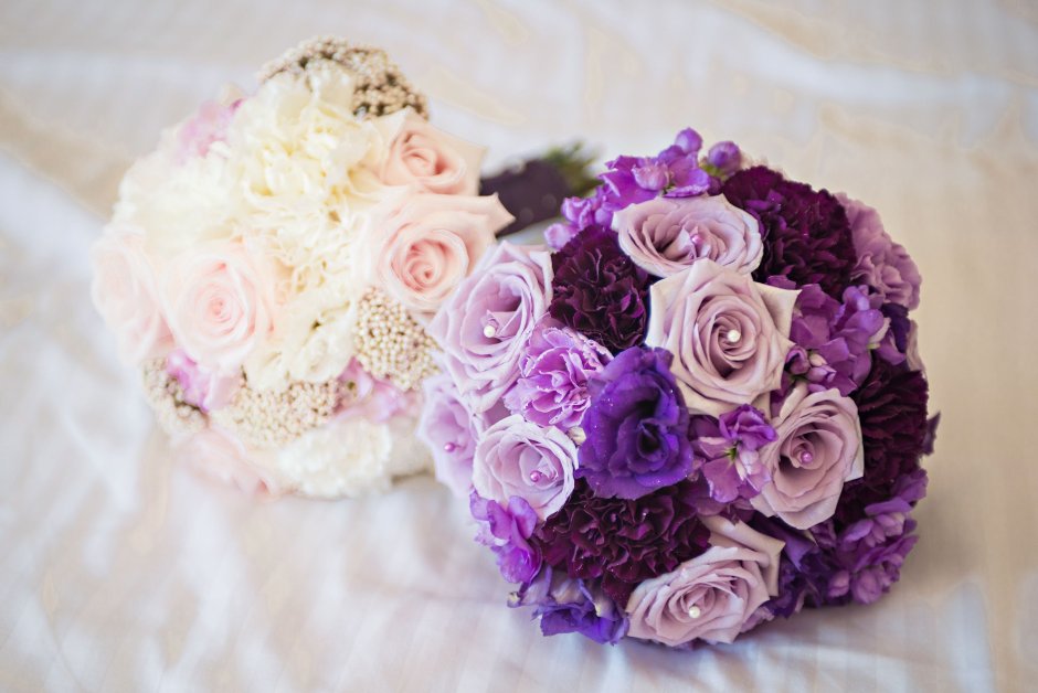 Свадебный букет для невесты фиолетовый