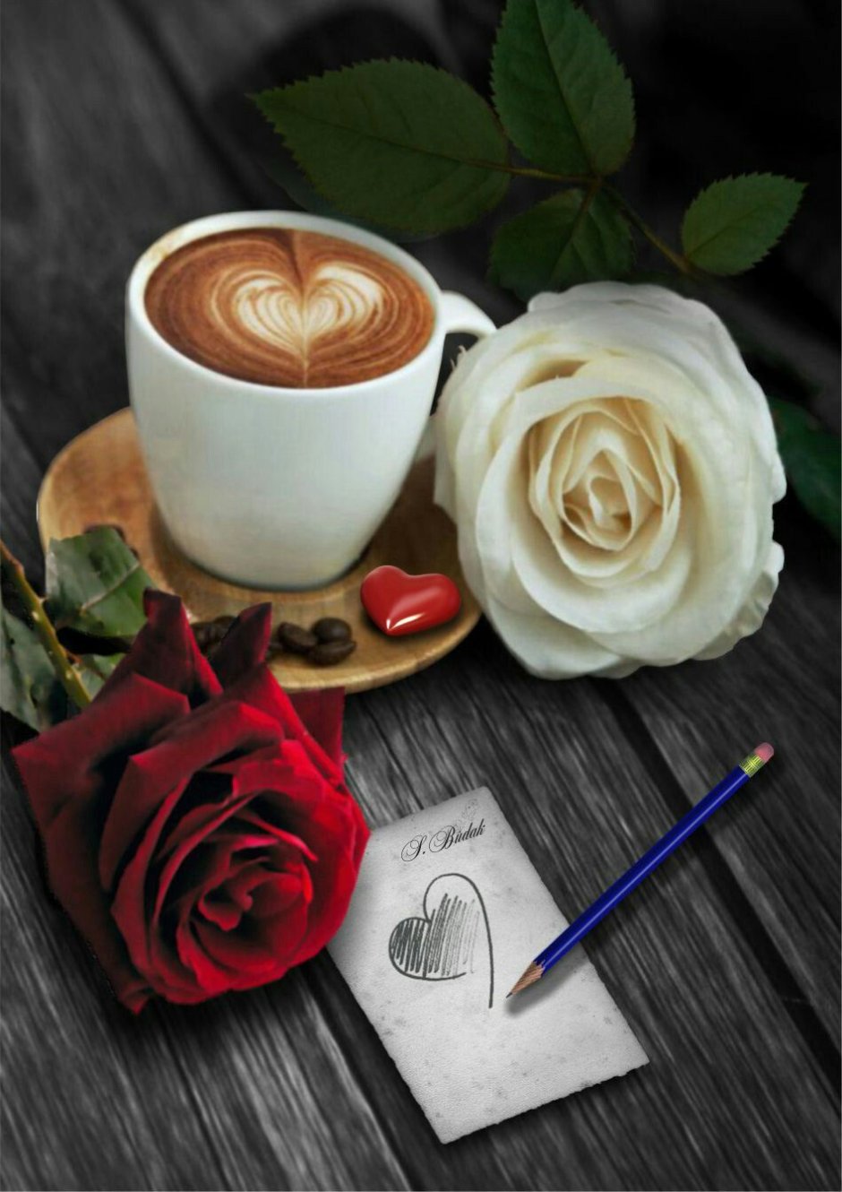 Кофе и роза