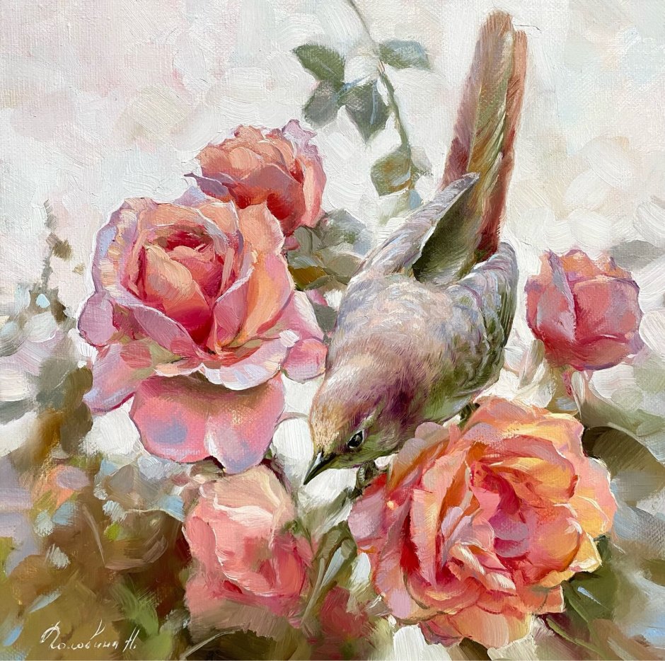 Картина Соловей и роза