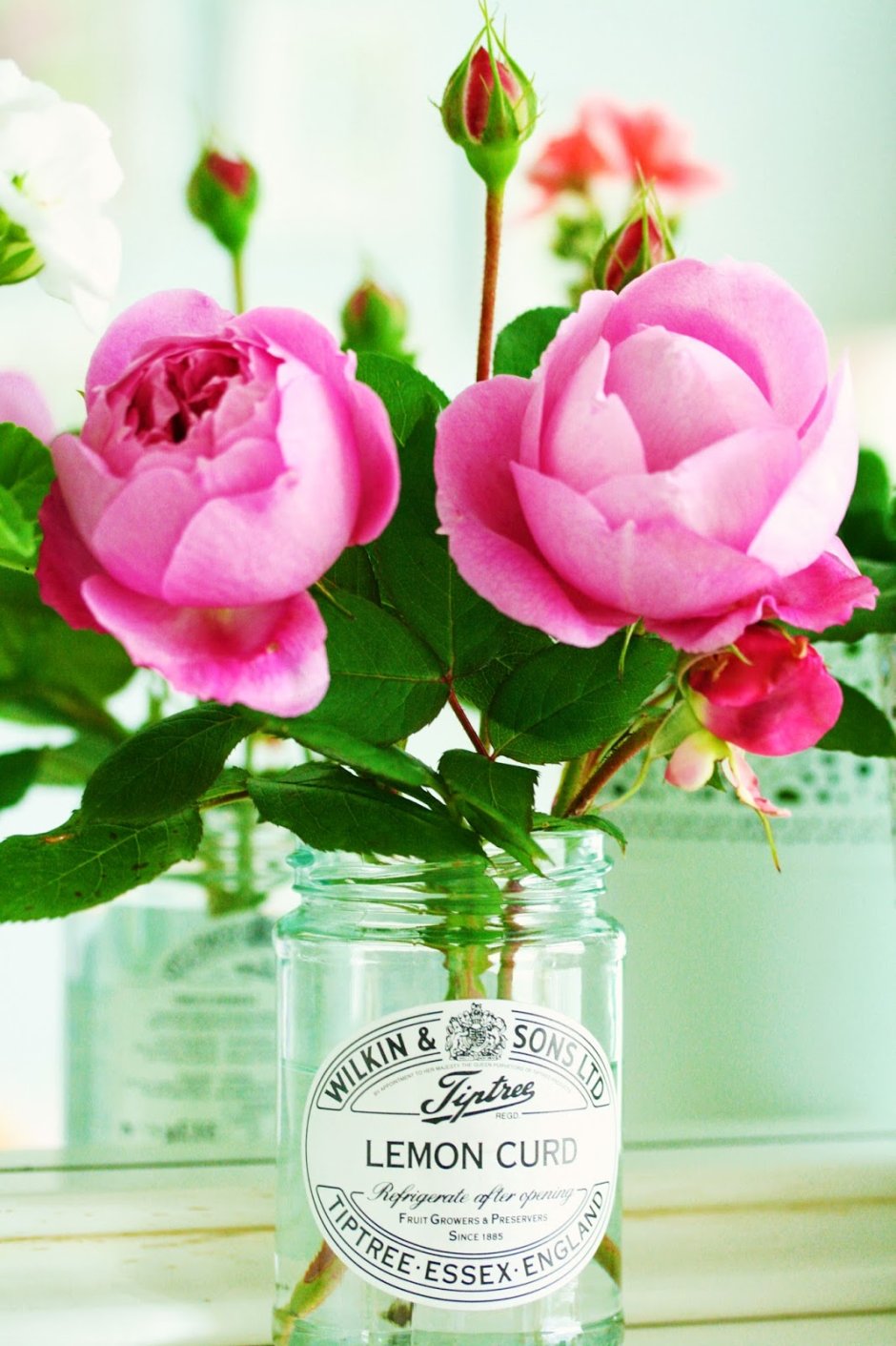 Аквамарин в розовой баночке роза