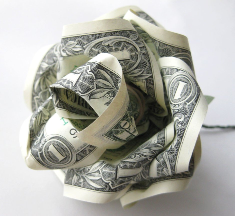Тату роза из долларов