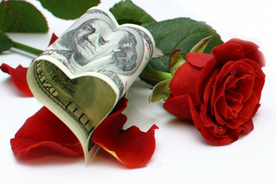 Открытка деньги цветы