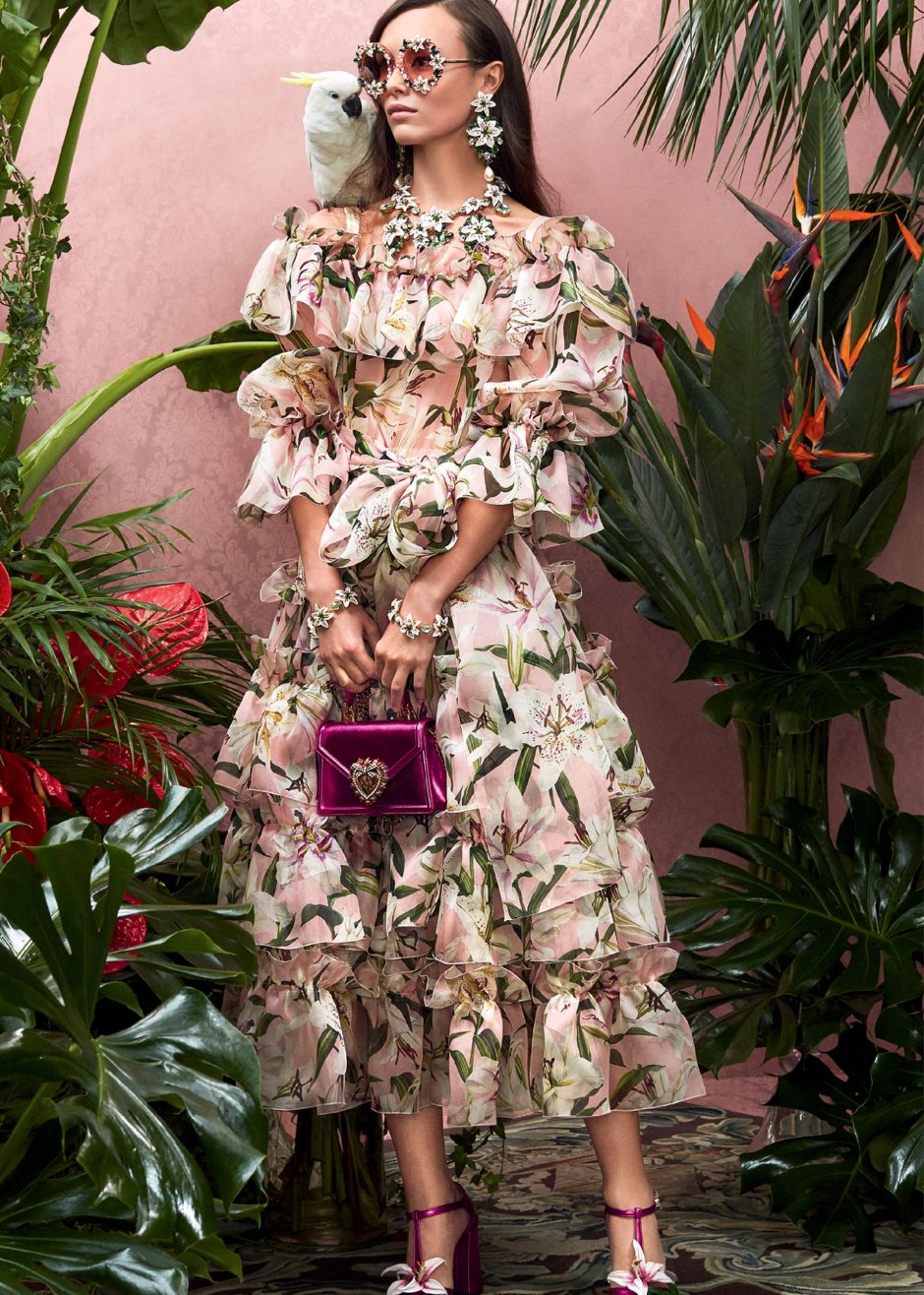 Dolce Gabbana платье лилии