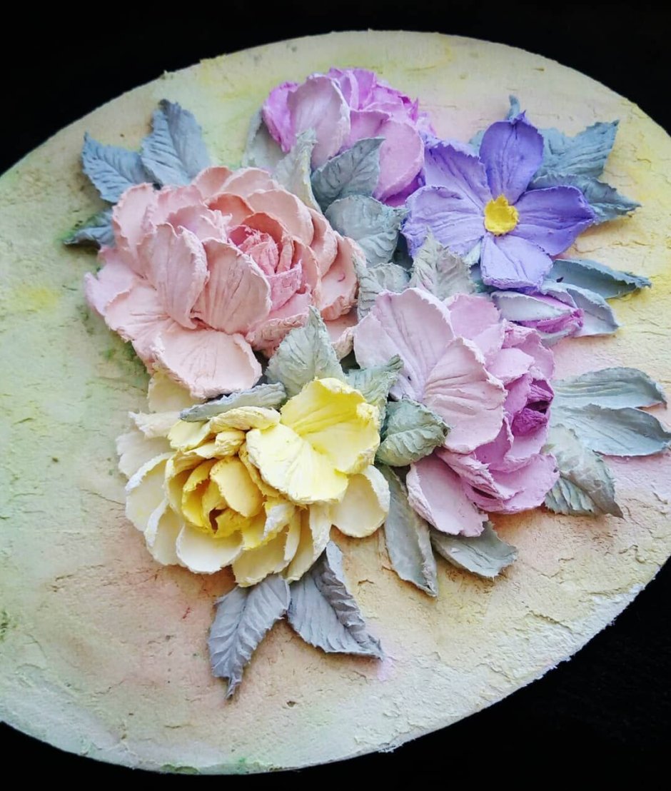 Цветы из крема мастихином