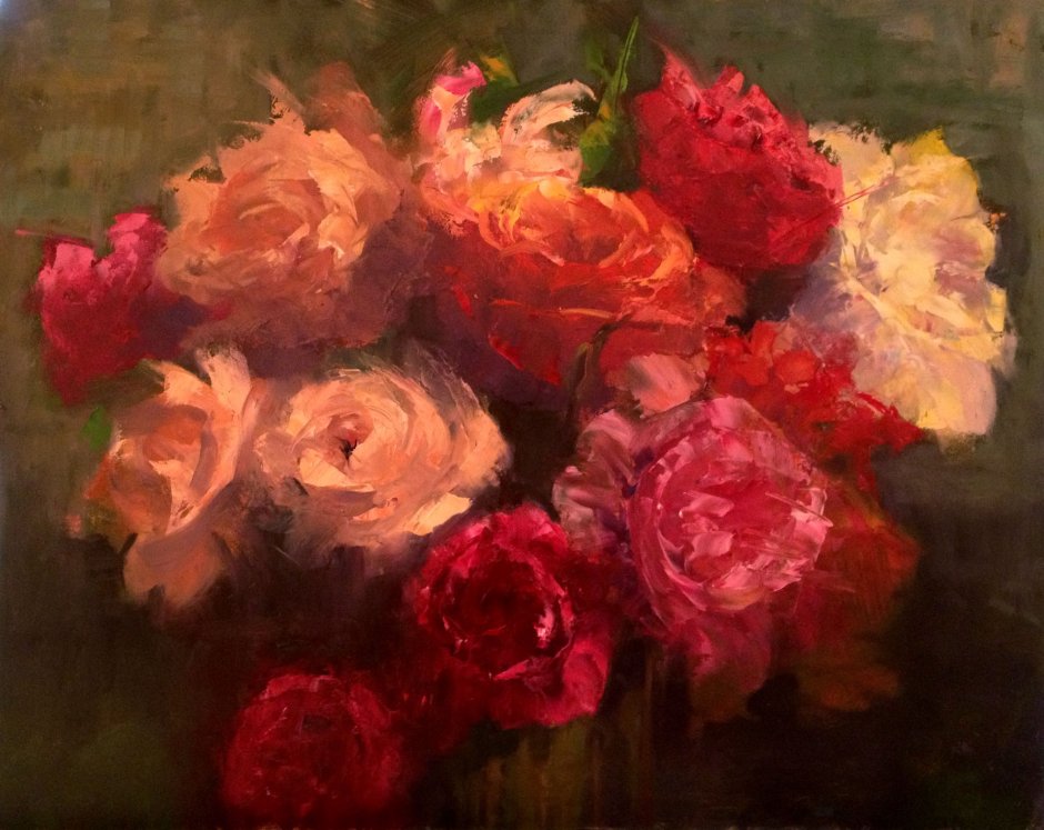 Картина красные розы Импрессионизм