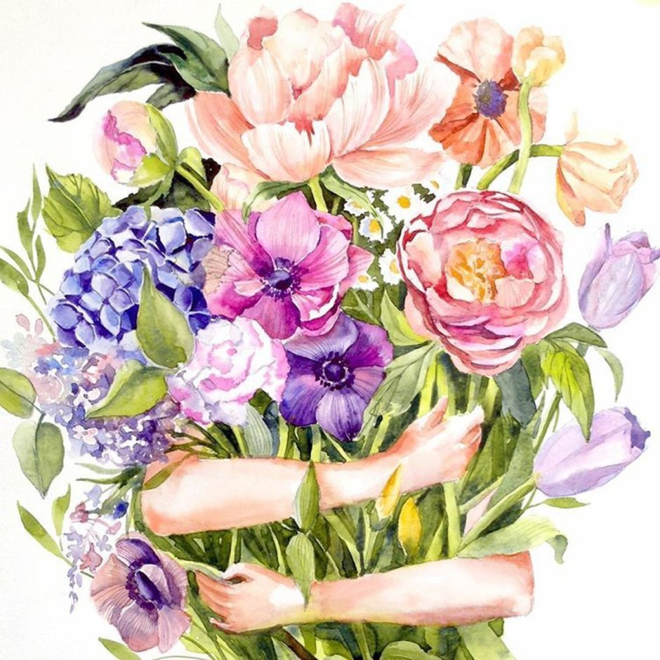 Букет цветов рисунок