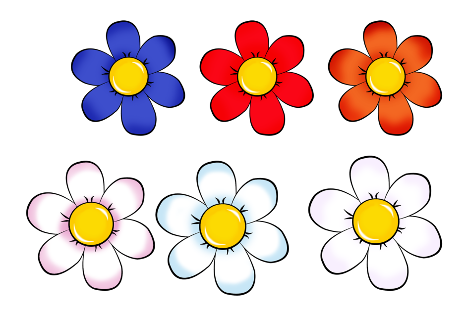 Разноцветные цветочки