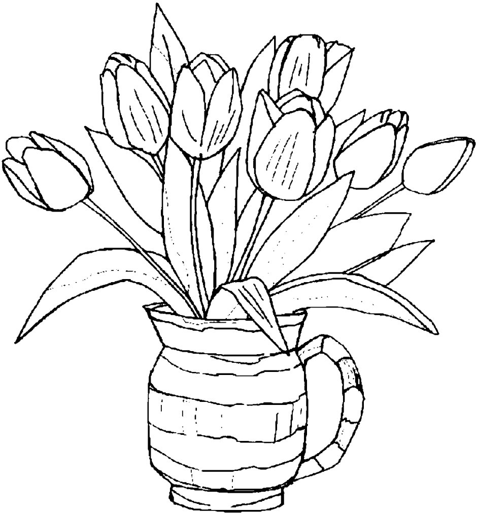 Рисунки для раскрашивания цветы