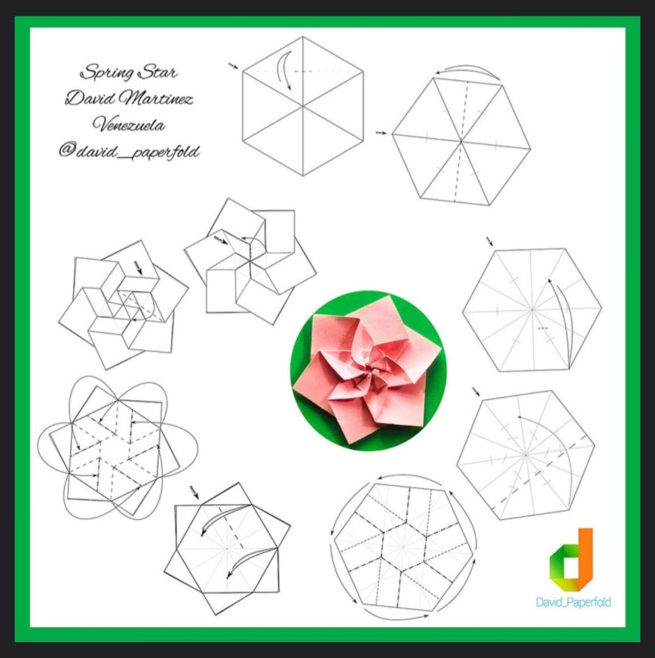 Оригами цветок лотоса схема