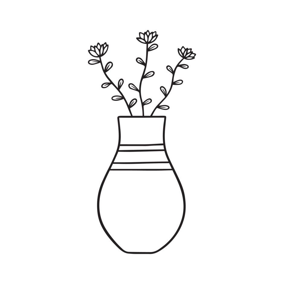 Flowers in Vase Black vector