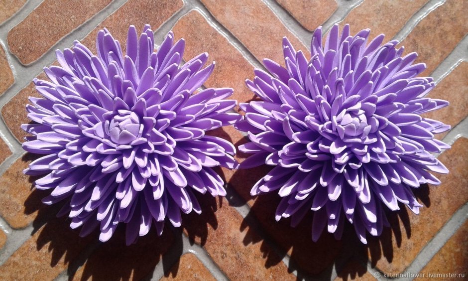 Фиолетовая Хризантема из фоамирана