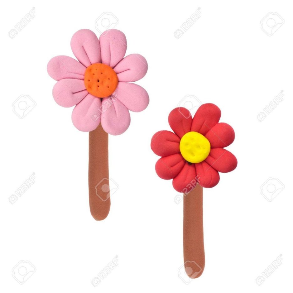 Цветочек из пластилина для детей