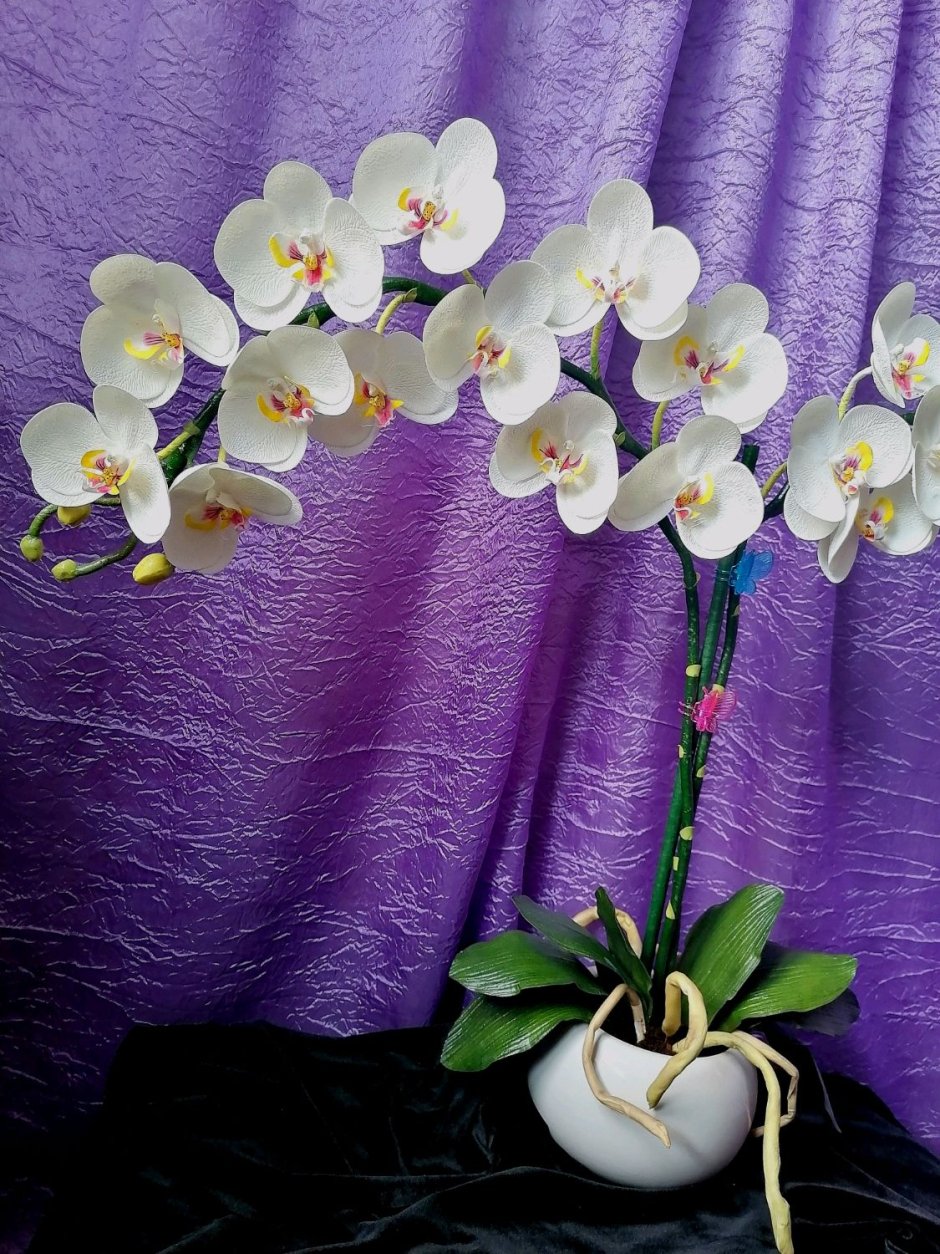 Розовая Орхидея из фоамирана