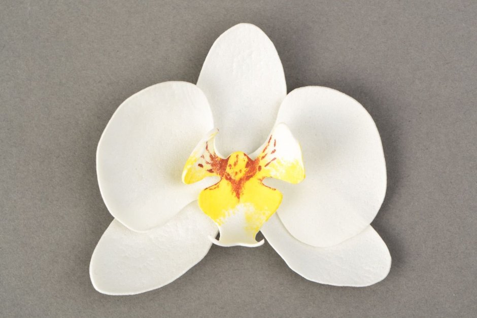 Белая Орхидея из фоамирана