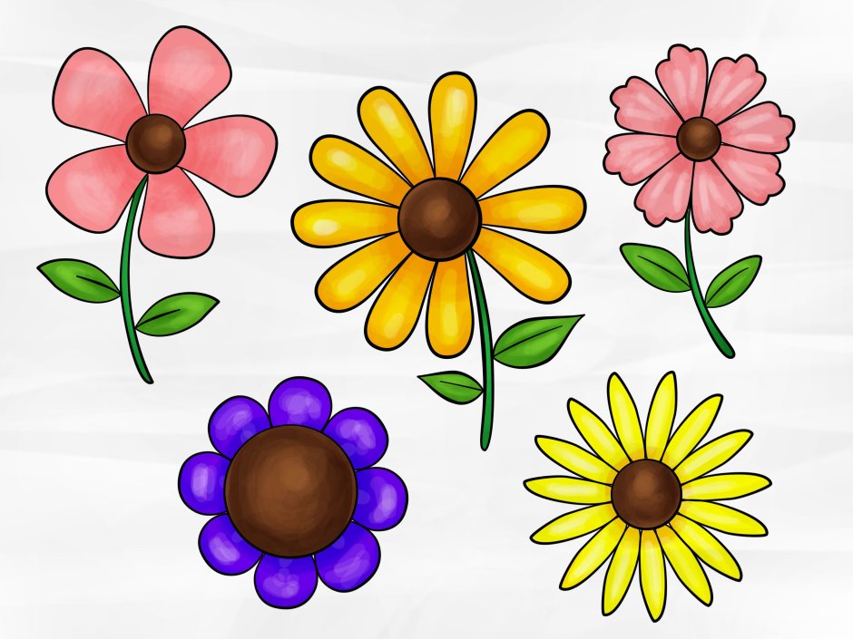 Цветочки для рисования детям