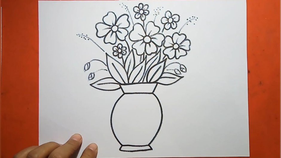 Рисование ваза с цветами