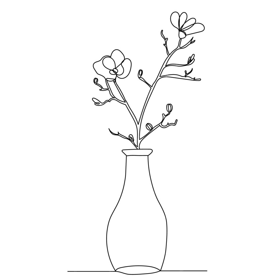Рисунок вазы с цветами