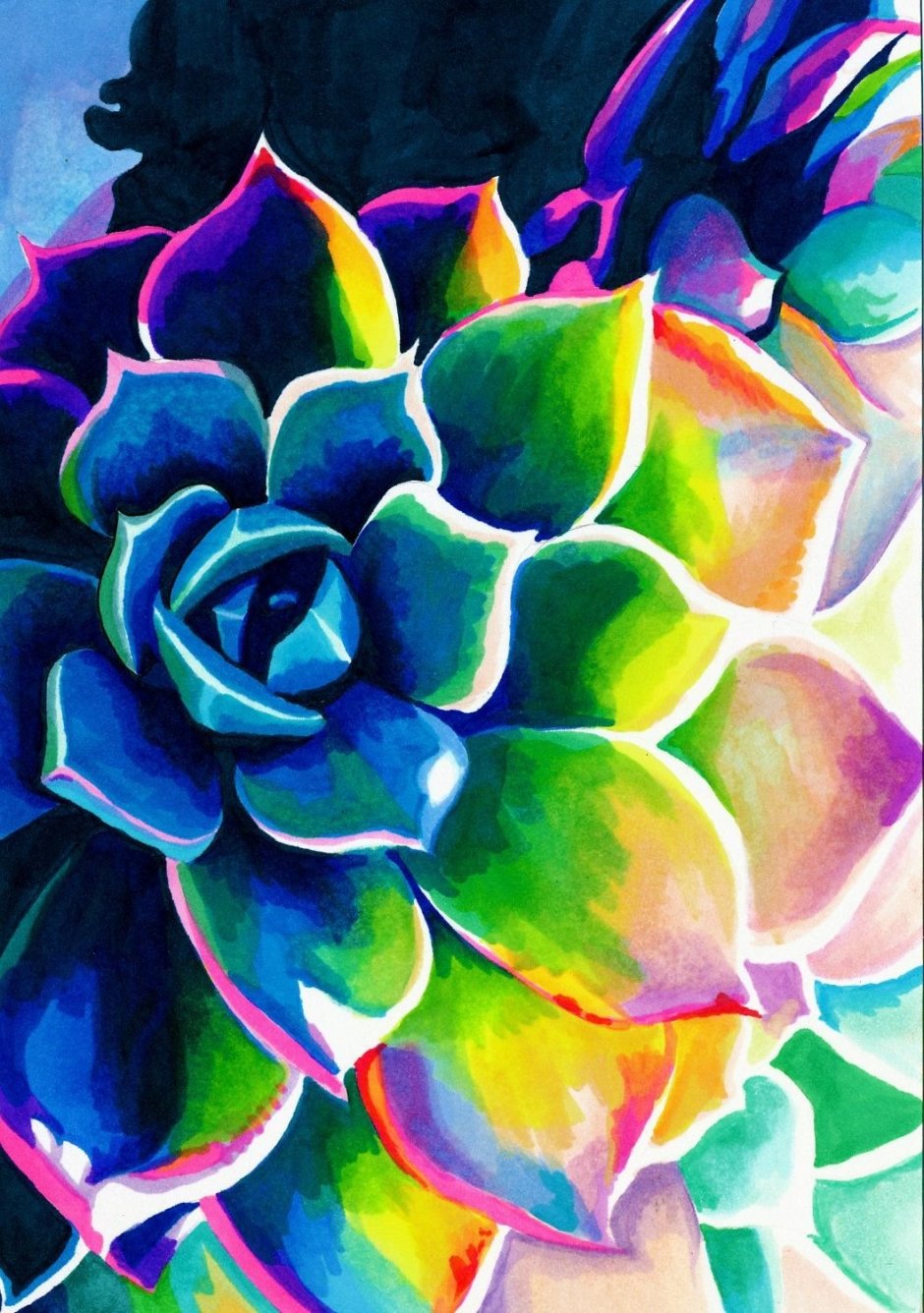 Рисунок разноцветных цветов