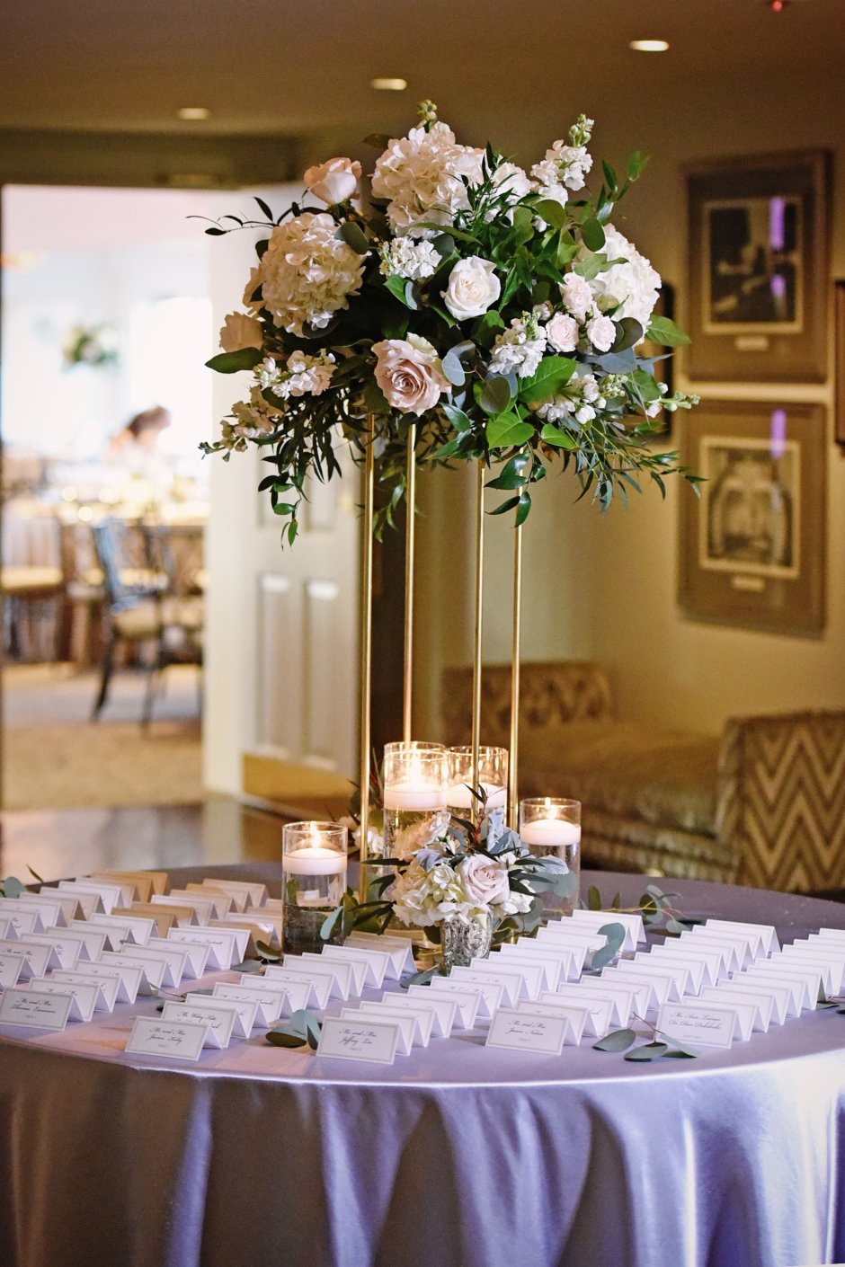 Свадебные композиции из цветов на стол