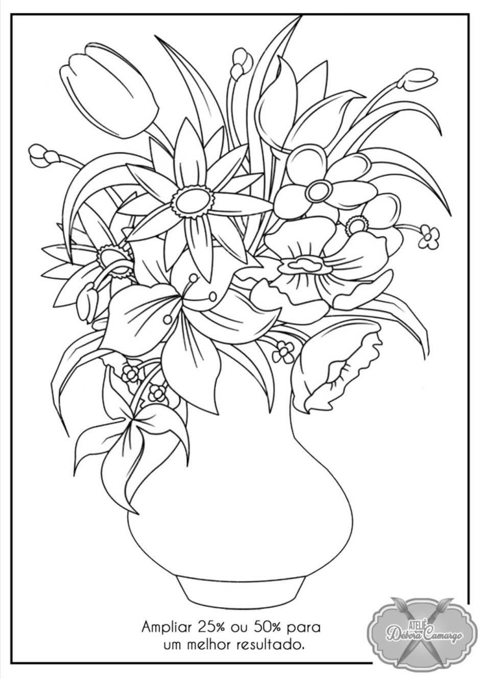 Эскиз ваза с цветами