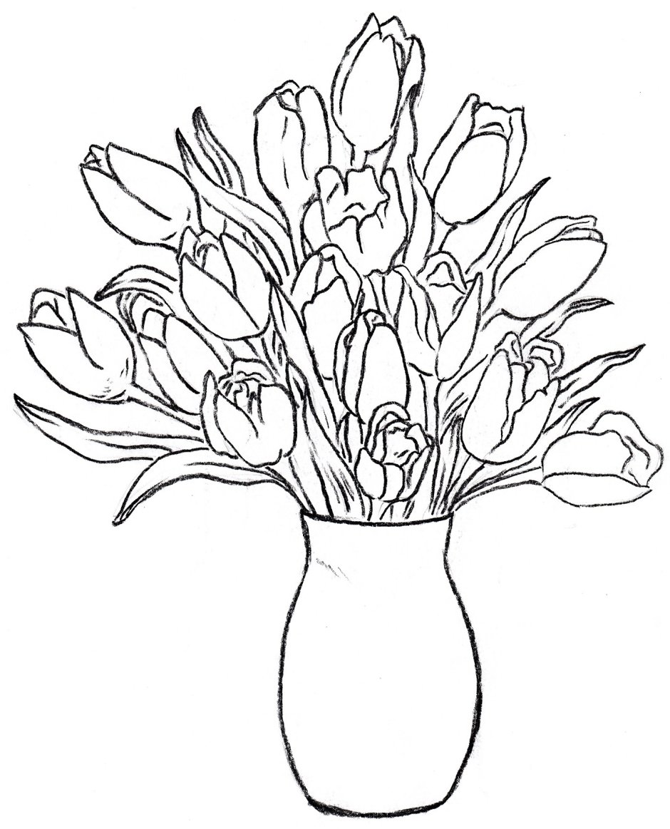 Рисование букет цветов
