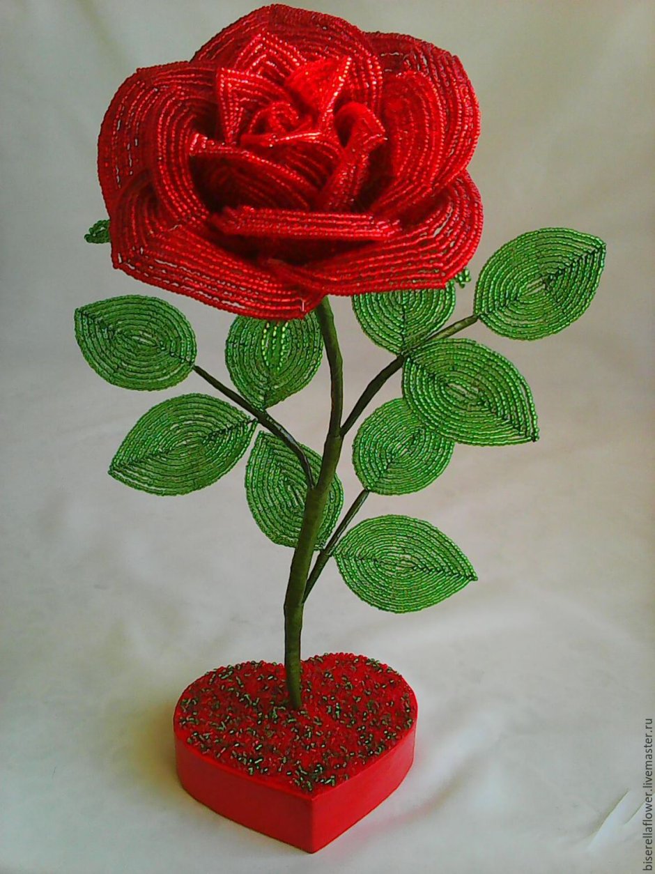 Плетение бисером розы