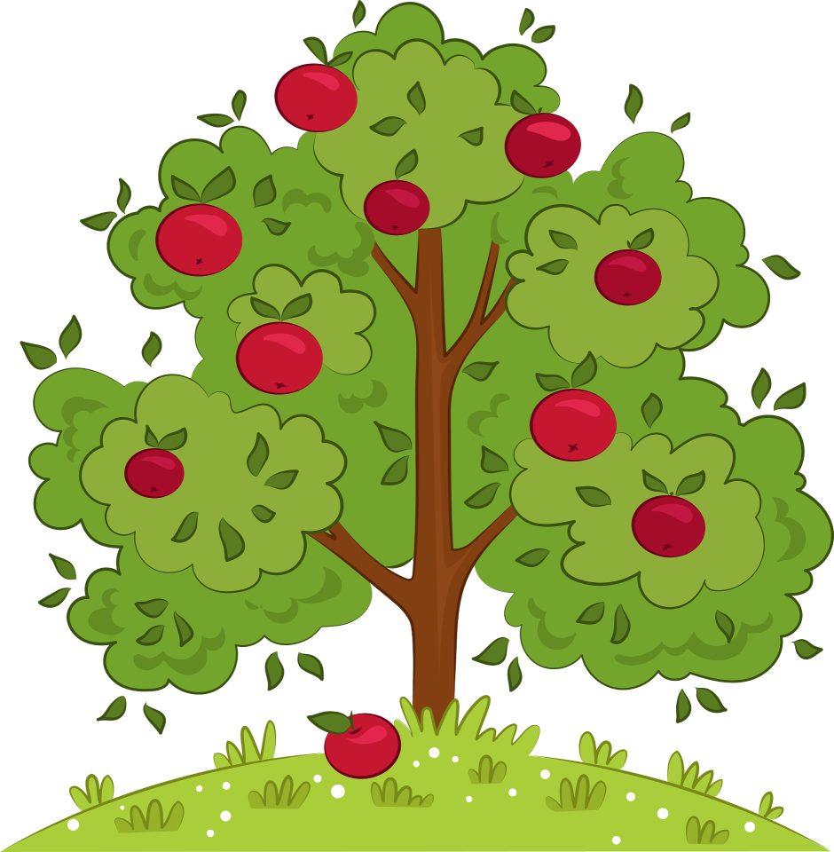 Яблоневый сад мультяшный