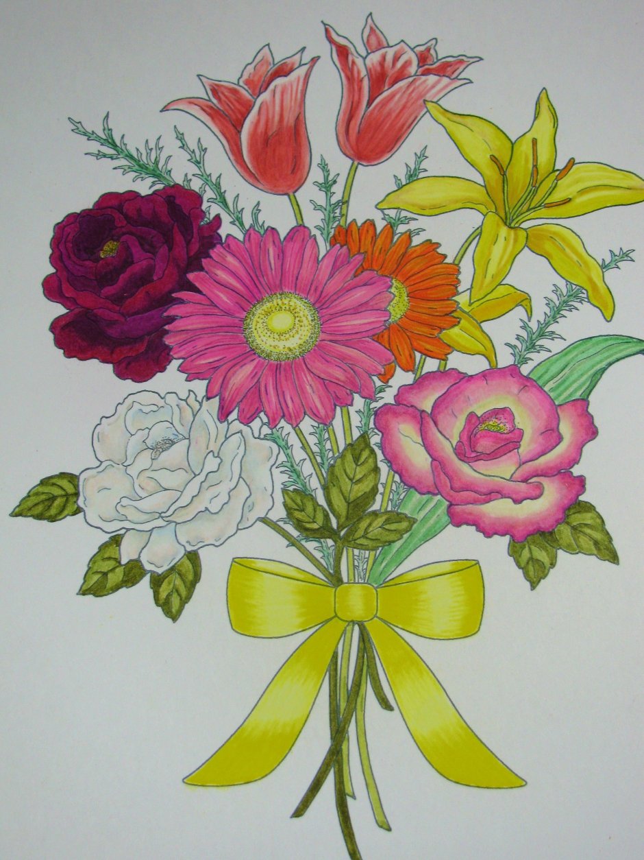 Цветы букет рисунок