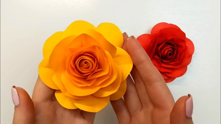 Объёмные розы из бумаги своими руками