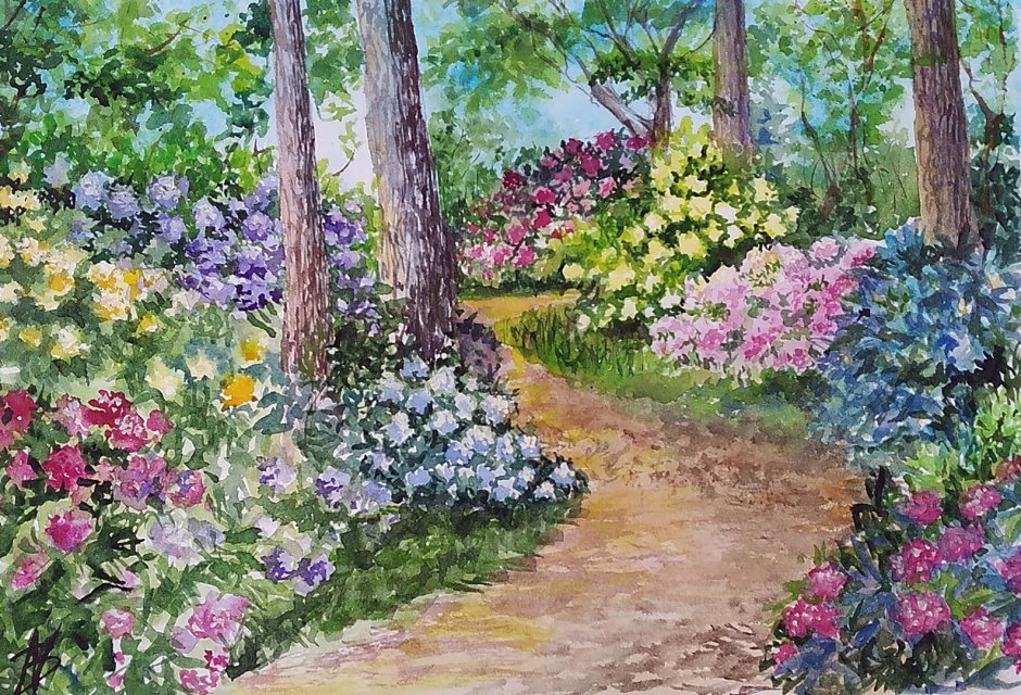 Garden Watercolor Print